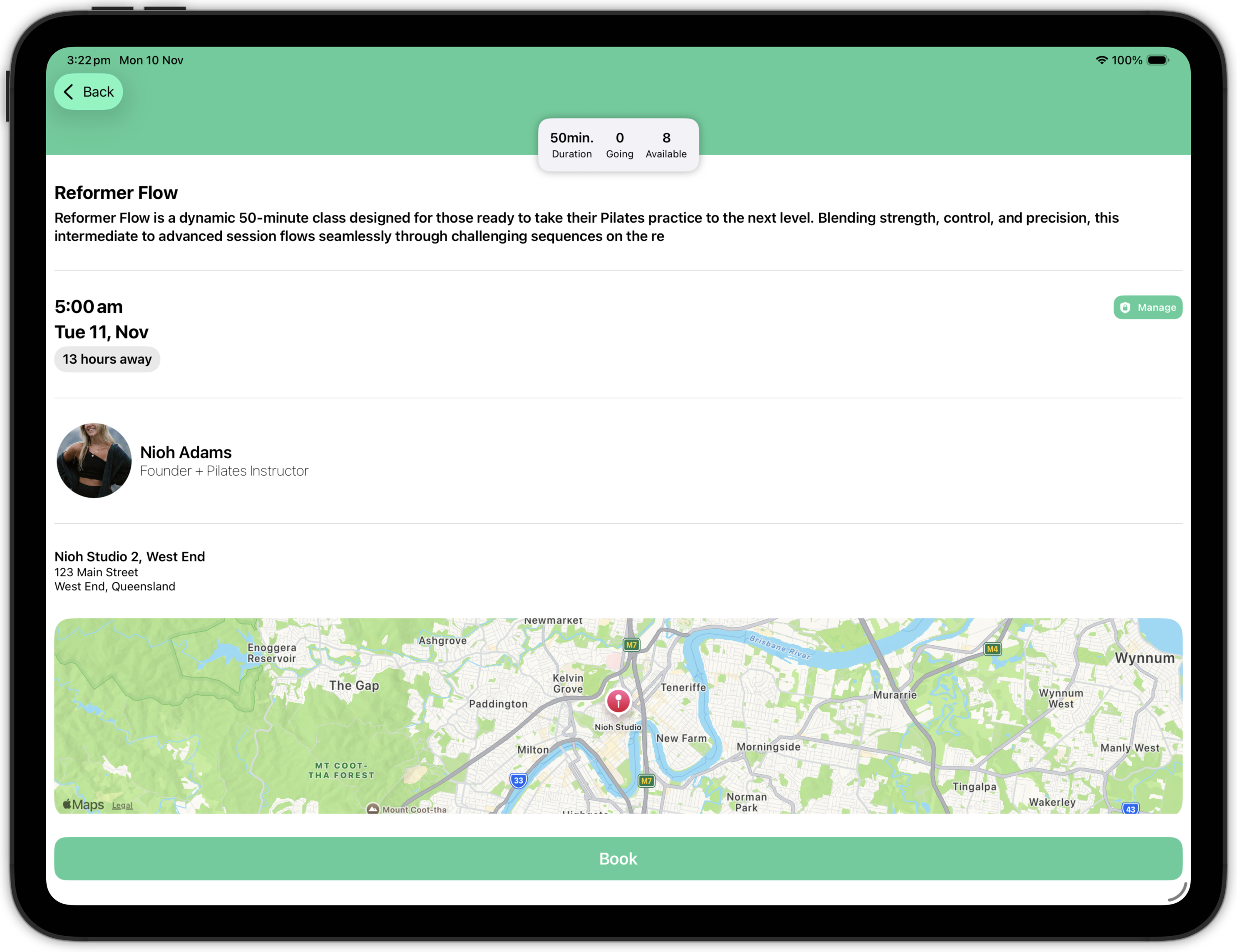The client-facing Clovo app on iPad