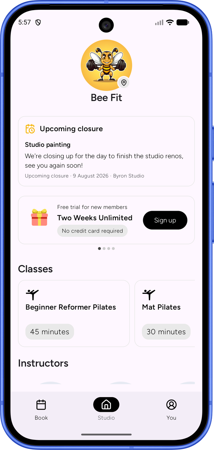 Upcoming closure notice on the Clovo Android member app