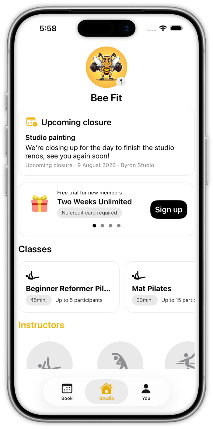 Upcoming closure notice on the Clovo iOS member app